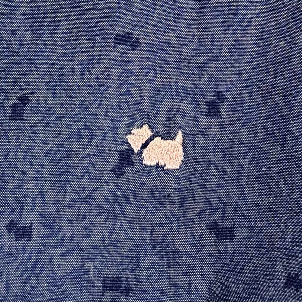Ferrioni dog motif chambray shirt